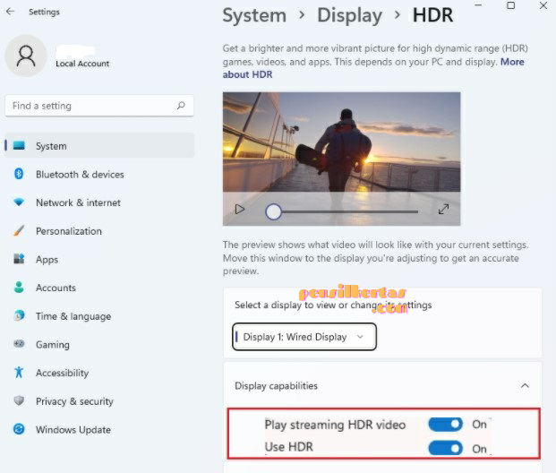 Cara mengatifkan fitur HDR di windows 11